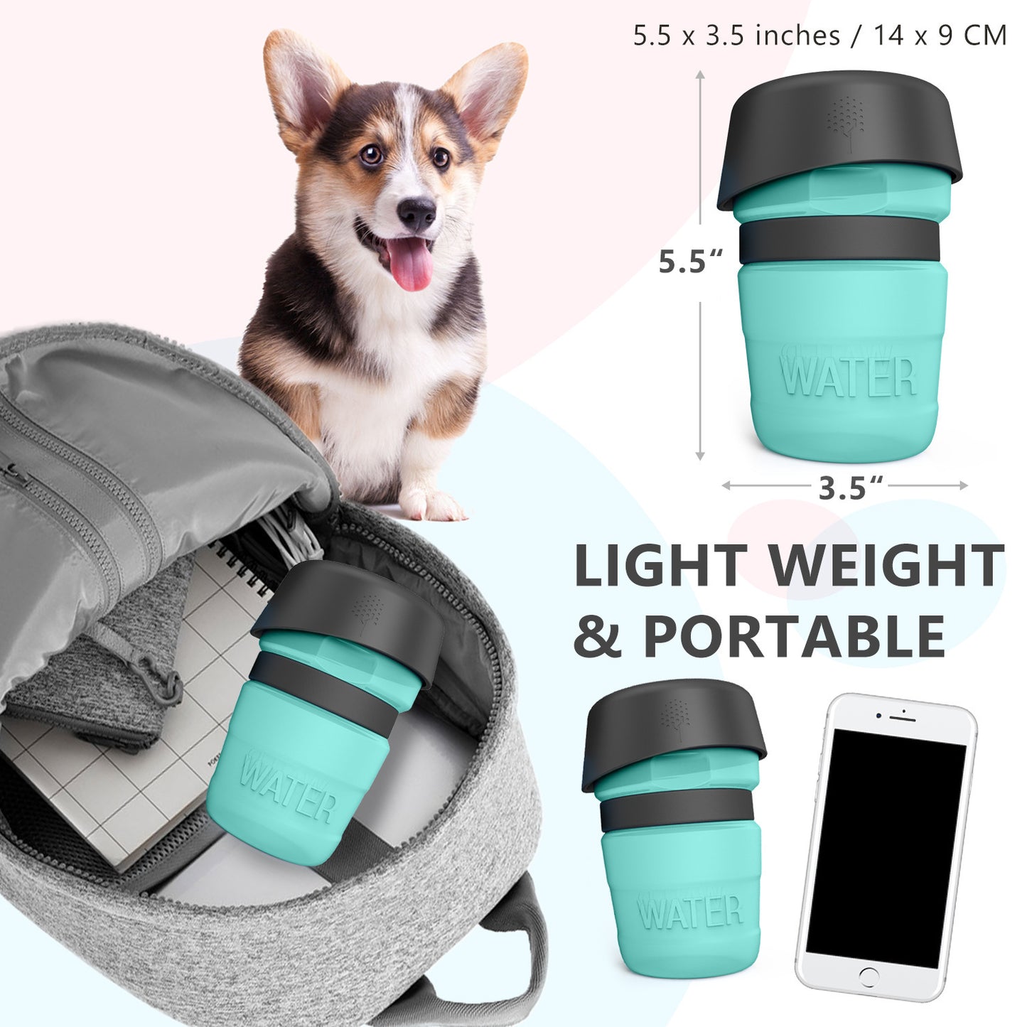Portable Foldable Dog Water Bottle