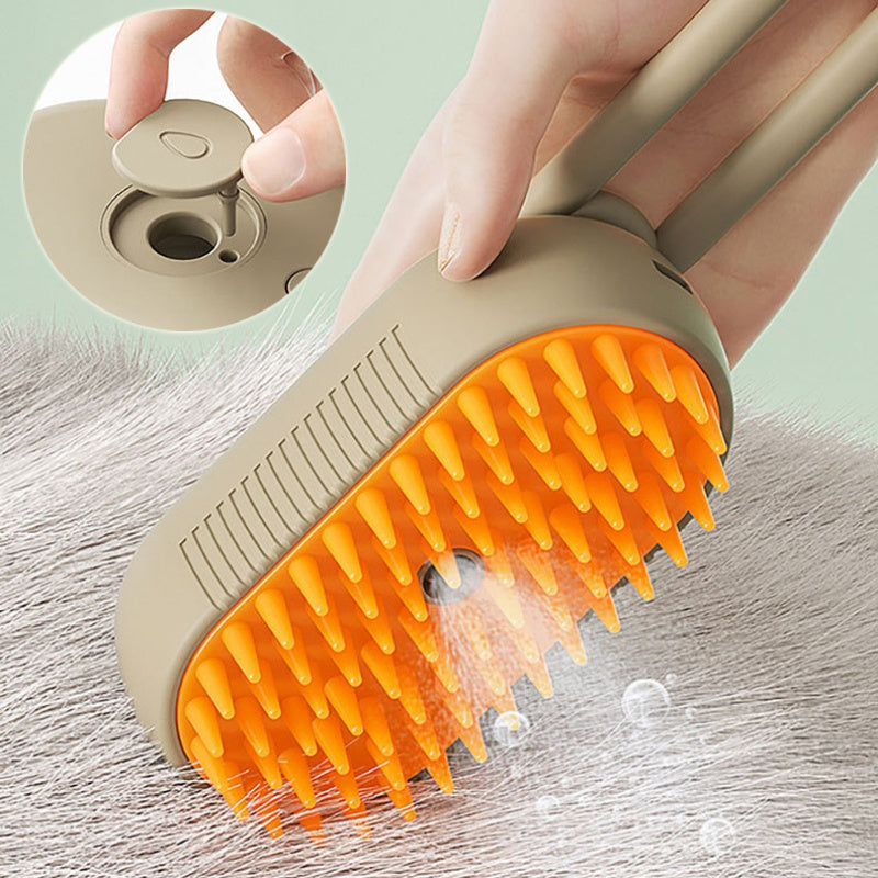 3-in-1 Steam Brush for Cats and Dogs – Massage, Spray, and Hair Removal