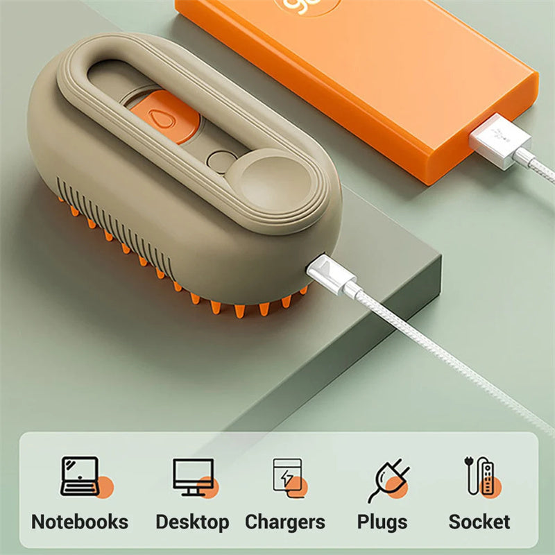 3-in-1 Steam Brush for Cats and Dogs – Massage, Spray, and Hair Removal