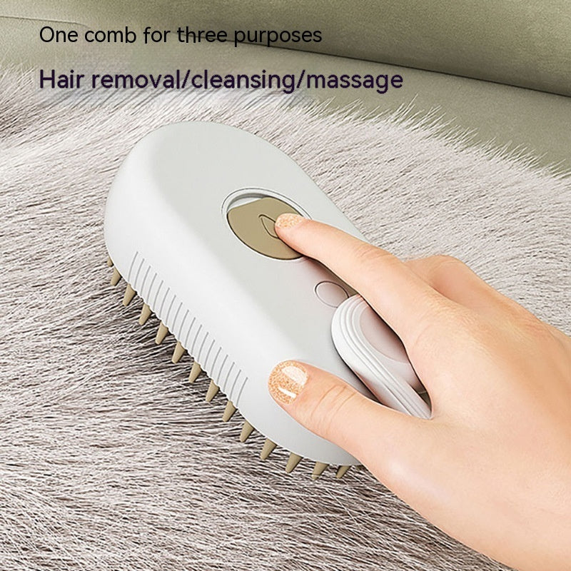 3-in-1 Steam Brush for Cats and Dogs – Massage, Spray, and Hair Removal