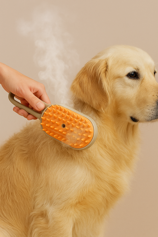 3-in-1 Steam Brush for Cats and Dogs – Massage, Spray, and Hair Removal