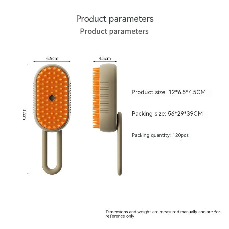 3-in-1 Steam Brush for Cats and Dogs – Massage, Spray, and Hair Removal